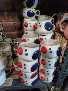 Ceramic <b>Mugs</b> With Red <b>Hearts</b> And White Flower with multi color cup set Designs Durable Handmade Drinkware For Promotional - Product Image 4