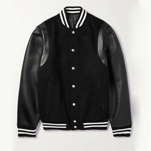 Men's Stand Collar Satin Varsity <b>Jacket</b> with Canvas Fabric Custom Logo Front Quick Dry Breathable Wholesale Price - Product Image 1