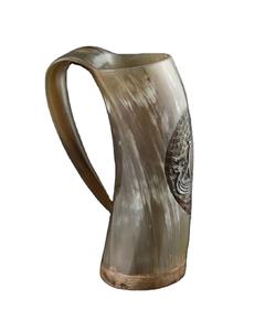 Suministro directo de fábrica, elegante Taza de cerámica de cuerno de vaca Natural de 500ml, venta al por mayor para fiesta, taza de cuerno para beber cerveza - Product Image 1