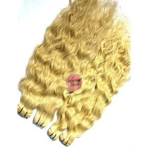 613 Bundles de Cheveux Humains Indiens Bouclés Remy Blond Platine 100 Grammes - Product Image 2