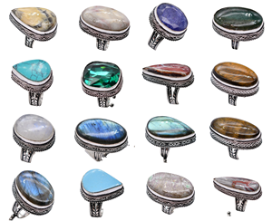 Wholesale Lot Assorted <b>Crystal</b> <b>Rings</b> For Women Gemstone Handmade Bezel <b>Rings</b> Gift Silver Plated <b>Rings</b>, Wholesale Lot Jewelry - Product Image 1