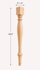 Pieds de table en bois massif, robustes, modernes, pour table à manger, bureau, table basse et îlot de cuisine - Product Image 2