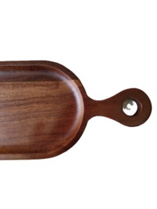Bandeja de Servir Rectangular Moderna y de Lujo, Hecha a Mano, de Madera de Acacia Natural, Ecológica, Duradera, Apta para Alimentos, con Grabado - Product Image 3