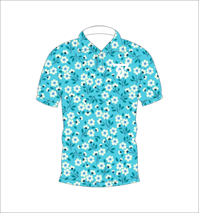 Polo con estampado floral azul cielo para hombre, camisa de golf informal de manga corta para verano - Product Image 1