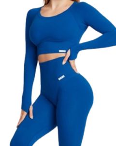 Conjunto Deportivo de Yoga de 2 Piezas para Mujer, Tallas Grandes, Ligero, Transpirable, Ropa de Gimnasio y Fitness, Diseño Personalizado con Estampado Frontal, Venta al Por Mayor - Product Image 1