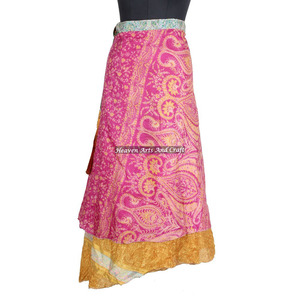 New Indian Reversible Silk Magic <b>Wrap</b> Skirt Magic 38" <b>Sarong</b> Pareo Custom Latest Design Women Fashion Wear for Women - Product Image 5