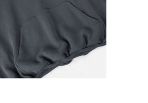 Sudadera con capucha oversize de poliéster rasgado con efecto desgastado, color negro, para hombre / Sudaderas con capucha de corte holgado de talla grande para hombre - Product Image 4