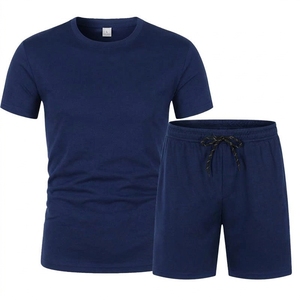 Ensemble de sport 2 pièces pour homme, 80% polyester, t-shirt à séchage rapide et short de jogging, pour la course, l'entraînement, la gym, vêtements de sport - Product Image 2