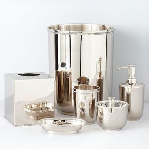 Luxury Stainless Steel Waterproof Minimalist <b>Bathroom</b> <b>Accessory</b> <b>Set</b> Six Piece Round Durable - Product Image 1