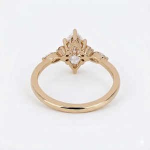 แหวนหมั้นเพชรทรงมาร์คีส์ทองคำแท้ 14K 18K แหวนเพชรแท้เพาะเลี้ยงในห้องปฏิบัติการ แหวนครบรอบแต่งงาน แหวนขอแต่งงานสุดพิเศษสำหรับผู้หญิง - Product Image 5