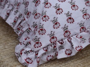 Funda de Cojín Cuadrada Hecha a Mano con Estampado de Bloques, Estilo Bohemio, de Algodón con Volantes, Ecológica, Lavable, para Decoración de Hoteles y Hogares - Product Image 2