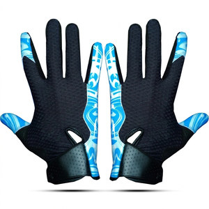 Custom OEM <b>Sticky</b> Grip Receiver Gloves Breathable Synthetic Leather <b>Hook</b> Loop Closure Unisex Sports American Football Gloves - Product Image 3