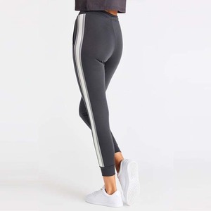 Women's High Waist Skinny Ankle-Length Joggers With Side Stripe Drawstring Closure Casual <b>Pants</b> Autumn Knitted Spandex Cotton - Product Image 2