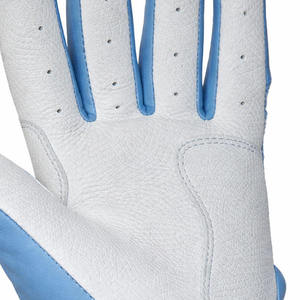 New Sky <b>Blue</b> Leather Baseball Batting Gloves Breathable Perforated Palm Grip Control Adjustable Wrist Closure XXL/XL Quick-Dry - Product Image 6