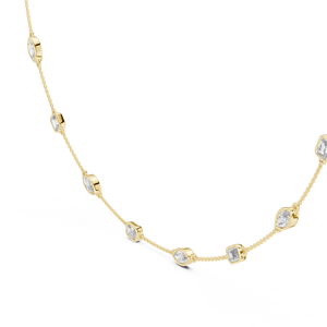 AFFORDABLE Women's 18KT YELLOW GOLD Rhodium Plated Chain ADORNED Lab Grown Emerald Marquise Cut Diamonds Certified Parties 6 GMS - Product Image 3