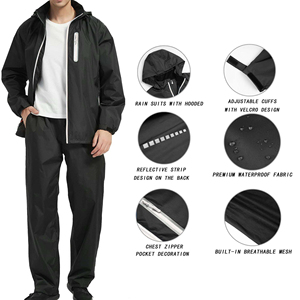 Traje Impermeable para Hombre, Ligero, con Capucha, Transpirable, Cortavientos, para Pesca, Senderismo y Ciclismo - Product Image 6