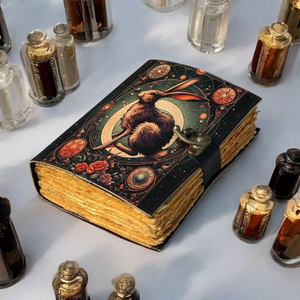 Diario de Viaje Gótico Vintage de Cuero Ecológico Hecho a Mano con Tapa Dura, Mini Diario de Conejo, Libro de las Sombras, Regalo de Pascua - Product Image 2