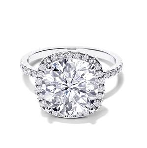 Anillo de Lujo con Gema de Moissanita Corte Cojín, Plata de Ley 925 Sólida y Oro de 18K para Boda, Compromiso, Fiesta, Unisex para Mujer - Product Image 3