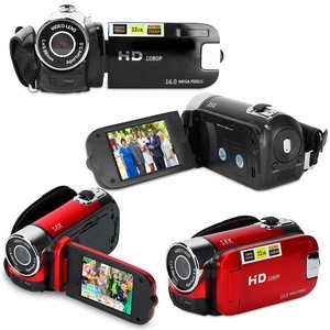 Opzioni nero-rosso 1 pezzo HD 1080P videocamera digitale 2.7 pollici 16X Zoom 270 gradi rotazione ricaricabile per bambini fotocamera - Product Image 3