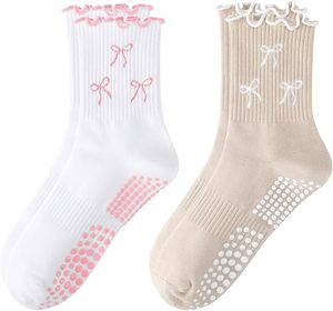 Pilates <b>Socks</b> With <b>Grips</b> for Women Cute Non Slip Crew Gripper Yoga <b>Sock</b>-Grippy Sticky for Hospital/Dance Barre/Workout - Product Image 1