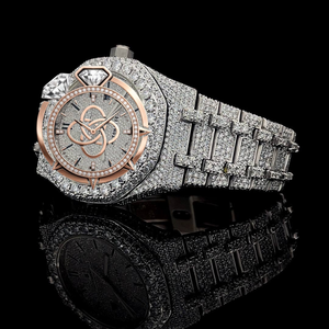 Reloj de Lujo con Diamantes Moissanite VVS para Hombre, Reloj de Pulsera de Acero Inoxidable Completamente Cubierto de Diamantes - Product Image 3