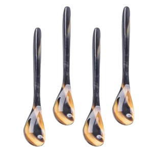 Cuchara para servir ensalada Horn, juego de cubiertos artesanales de la India, el mejor diseño, juegos de cubiertos de acero espejado - Product Image 1