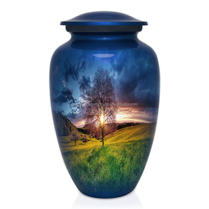 โกศผู้ใหญ่สำหรับเถ้ามนุษย์ที่ถูกเผายังคงอยู่การออกแบบรูปนกด้วยงานศิลปะดอกไม้พิมพ์รูปศพโกศ - Product Image 3