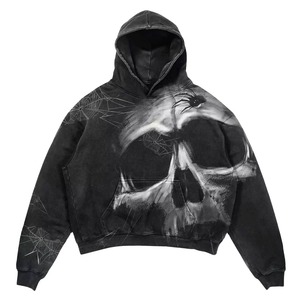 OEM High Quality Wholesale Custom Logo Digital Printing Bulk Oversized Fleece 100% Cotton Vintage Washed Winter Unisex Hooded - Product Image 3