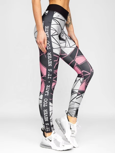 Leggings personnalisés imprimés par sublimation pour filles, à prix abordable, effet seconde peau, pour le sport, le fitness, le yoga, coupe slim capri - Product Image 3