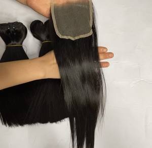 4x4 5x5 6x6 7x7 Swiss Lace Closure 100% cheveux humains brésiliens Lace Closure Transparent cheveux brésiliens bruts - Product Image 1