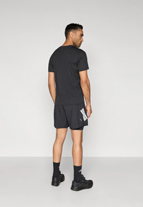 Black Canvas <b>Mid</b> Waist Solid Double <b>Layer</b> Men's Running Shorts Quick Dry Breathable Sports Training Inner Compression Shorts - Product Image 4