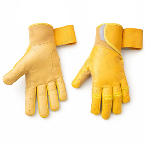 Gants de frappeur de baseball et de softball en cuir de vachette véritable personnalisés, ambidextres, fermeture Velcro, confortables pour l'entraînement - Product Image 1
