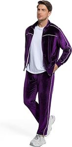 Ensemble de survêtement en velours pour homme, 2 pièces, avec veste et pantalon zippés - Product Image 4