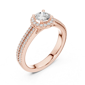 แหวนเพชรทรงกลมทองคำขาว 14K เพชรเพาะเลี้ยงสำหรับผู้หญิง สวมใส่ในออฟฟิศ เพชรเพาะเลี้ยงใหม่ - Product Image 6