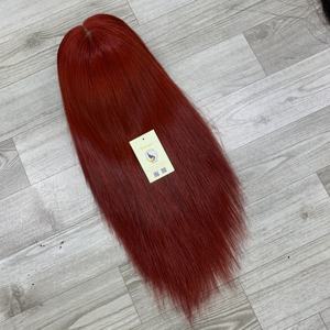 Pelucas de Cabello Humano Vietnamita Color Rojo Sin Pegamento, Pelucas Borgoña con Cierre de Encaje HD, Cabello Vietnamita Natural Liso, Peluca Suiza - Product Image 3