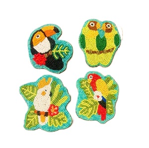 Patch brodé de perles fait main unique pour sacs, patch cœur brodé de perles de rocaille pour vêtements - Product Image 5