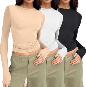 Camiseta Corta de Spandex, Antiarrugas, Transpirable, Personalizada para Mujer, Cuello Alto, Secado Rápido, Informal, de Punto, de Algodón, para Todas las Temporadas - Product Image 1