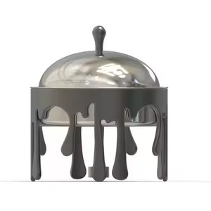 Chaffing Dish Stainless Steel Dome Lid Black Bowl Wire Base Food Warmer For Home Hotel Wedding Table <b>Top</b> Serving Chaffing Dish - Product Image 6