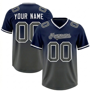 Camiseta de Fútbol Americano Personalizada de Talla Grande para Hombre, Cuello en V, Manga Corta, Transpirable, de Poliéster, con Estampado de Nombre de Equipo en Color Degradado para Verano - Product Image 5