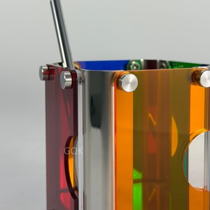 Bauhaus Contrast Color Acrylic Pen Holder Minimalist Desktop Stationery Organizer High-end Desk Decor Pencil <b>Storage</b> Holder for - Product Image 6
