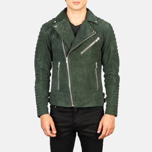 Men's Coated Genuine <b>Leather</b> <b>Jacket</b> Stand Collar Custom OEM Service Breathable Moto Biker Style Digital Printed <b>Suede</b> Fashion - Product Image 1