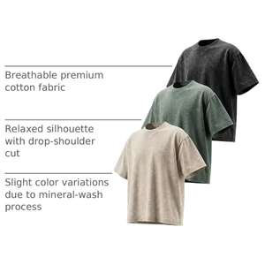 Washed Cotton Oversized Men T Shirt <b>Vintage</b> Acid Wash Short Sleeve <b>Graphic</b> <b>Tee</b> Streetwear Casual Top - Product Image 3