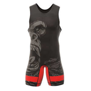 Combinaison de lutte professionnelle en spandex/polyester respirant à impression numérique pour hommes adultes et entraînement de musculation unisexe - Product Image 2