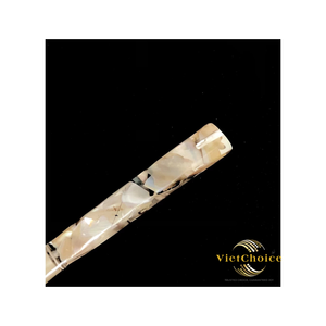 Ensemble de 5 cuillères en nacre naturelle, faites à la main, écologiques, à long manche en bois de Khaya, pour fête, café, thé, dessert, caviar - Product Image 1
