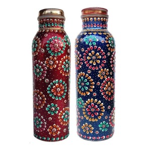 Bouteilles d'eau en cuivre pur écologiques, indiennes, pour la cuisine et la table - Product Image 6