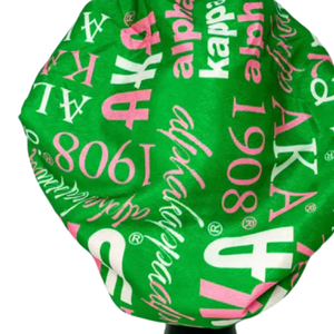 Gorro de Satén Reversible Verde, Rosa y Negro con Estampado 1908, Gorro de Dormir Suave para Mujer, Cuidado del Cabello y Protección Nocturna - Product Image 6