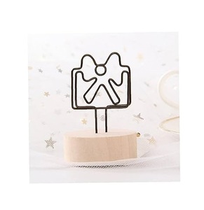 Wood And Metal Place Card <b>Holder</b> <b>Table</b> <b>Numbers</b> Memo Clips Stand Wedding Party Restaurants <b>Table</b> Top Metal Wire Place Card <b>Holder</b> - Product Image 3