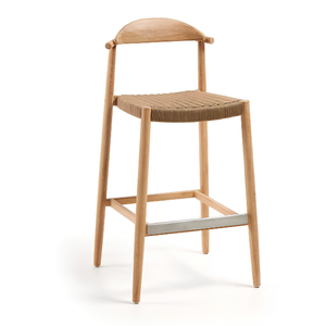 Taburete de Bar de Madera de Teca en Venta con Cordón Resistente, Diseño Moderno y Minimalista para Comedor al Aire Libre - Precio Negociable - Product Image 5