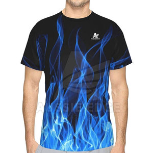 Camiseta de Manga Corta para Hombre, Estampado de Salpicaduras de Agua, Secado Rápido, Corte Ajustado, Cuello Redondo, Informal, Azul, con Patrón, Tejido de Poliéster - Product Image 1
