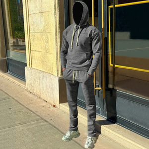 Ensemble de survêtement pour homme de haute qualité, vente en gros, nouvelle collection, design élégant, athleisure, ensemble sweat à capuche gaufré - Product Image 6